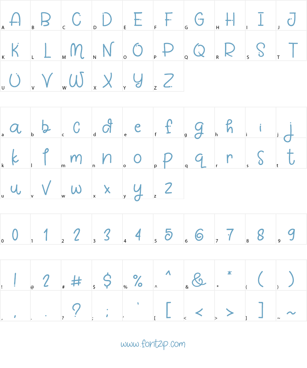 White Pinky Font Character